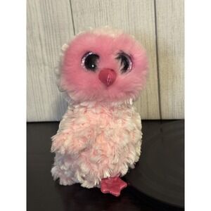 TY Beanie - TWIGGY the Pink Owl with Sparkle Eyes  6 inch with tags